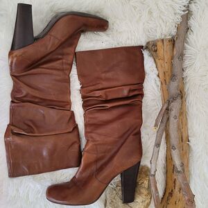 Bcbg girls leather heeled boots (k)